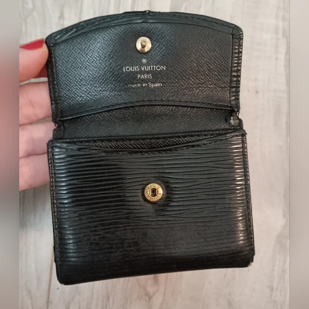 Louis Vuitton Wallet Purse Coin Case Epi Black Leather unisex